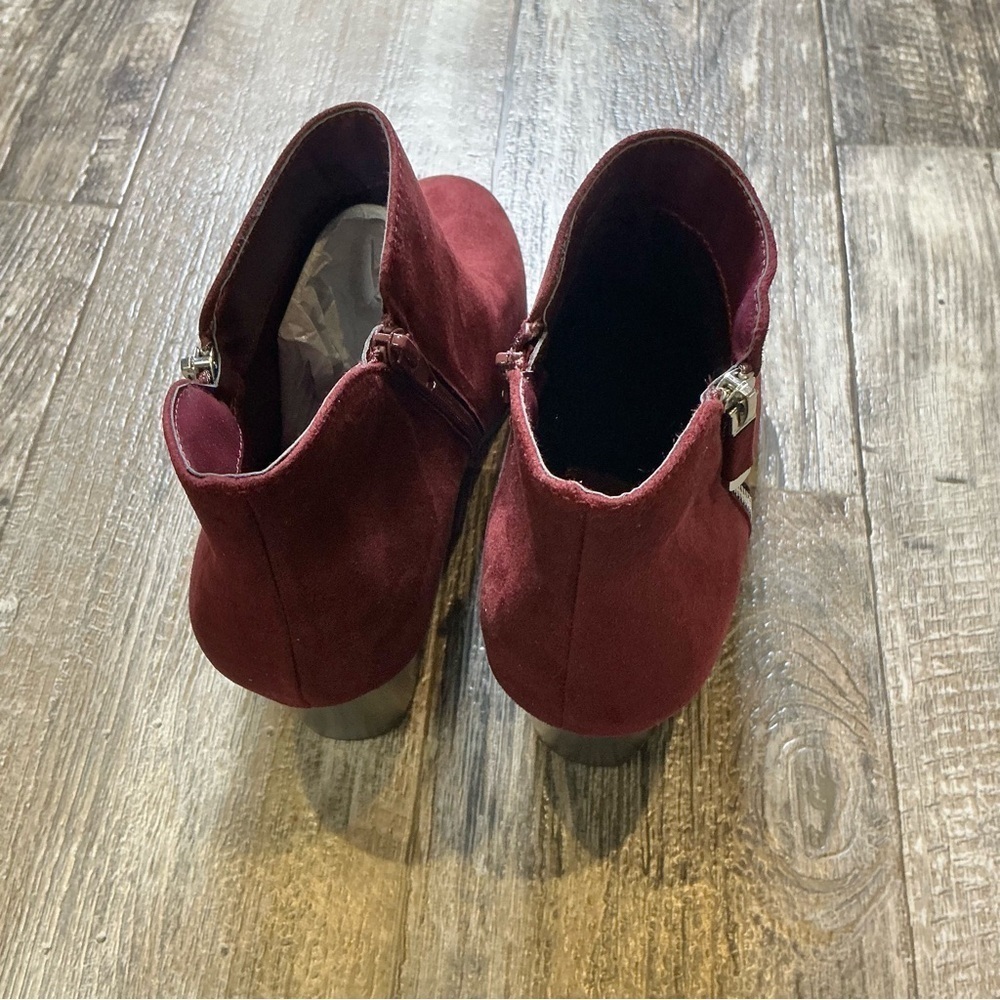 Style & Co. Deep Red Ankle Booties Size 8.5 W - Picture 11 of 12